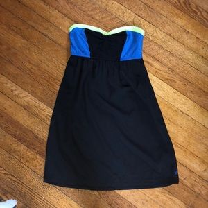 Strapless neon detail top